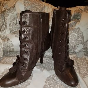 Chocolate Linea Paolo "Lace-up" Ankle Boots Sz:13